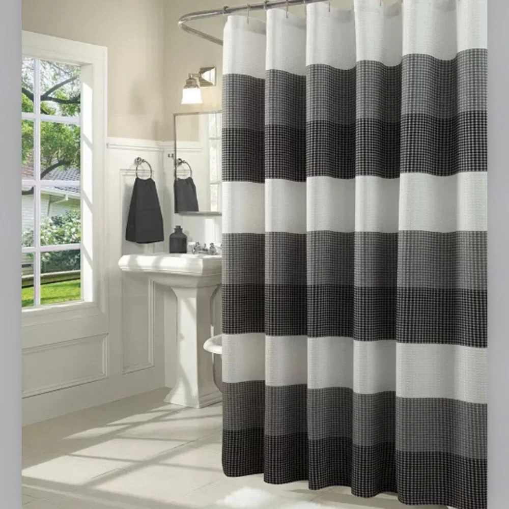 NWT Ellen Tracy Waffle Weave Ombré Shower Curtain